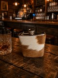 Mountain Trail Flask in Caramel Hair-on Hide - front view