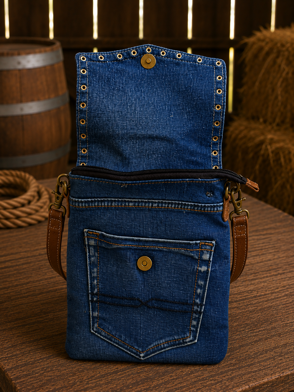 Dahlia Denim Crossbody Bag