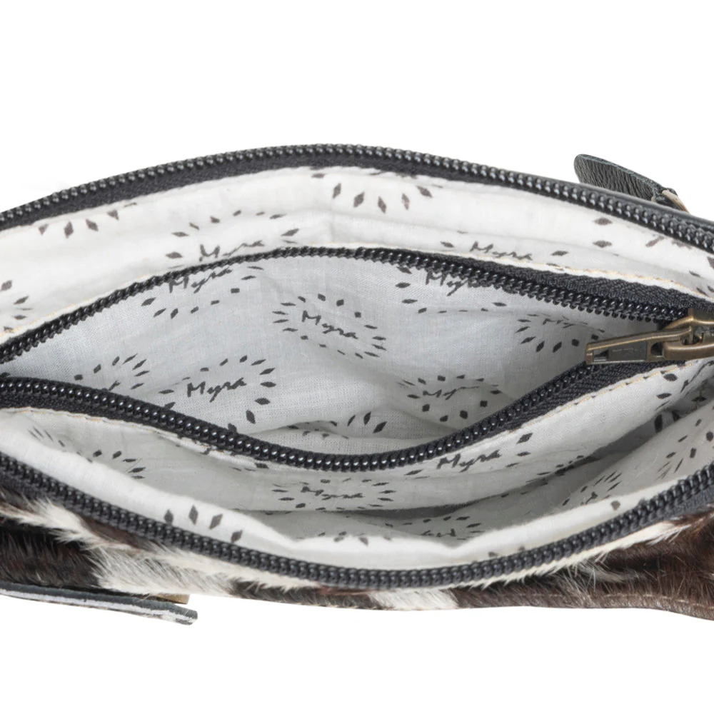 Wild Chic phone case bag interior view showing multiple compartments and printed lining