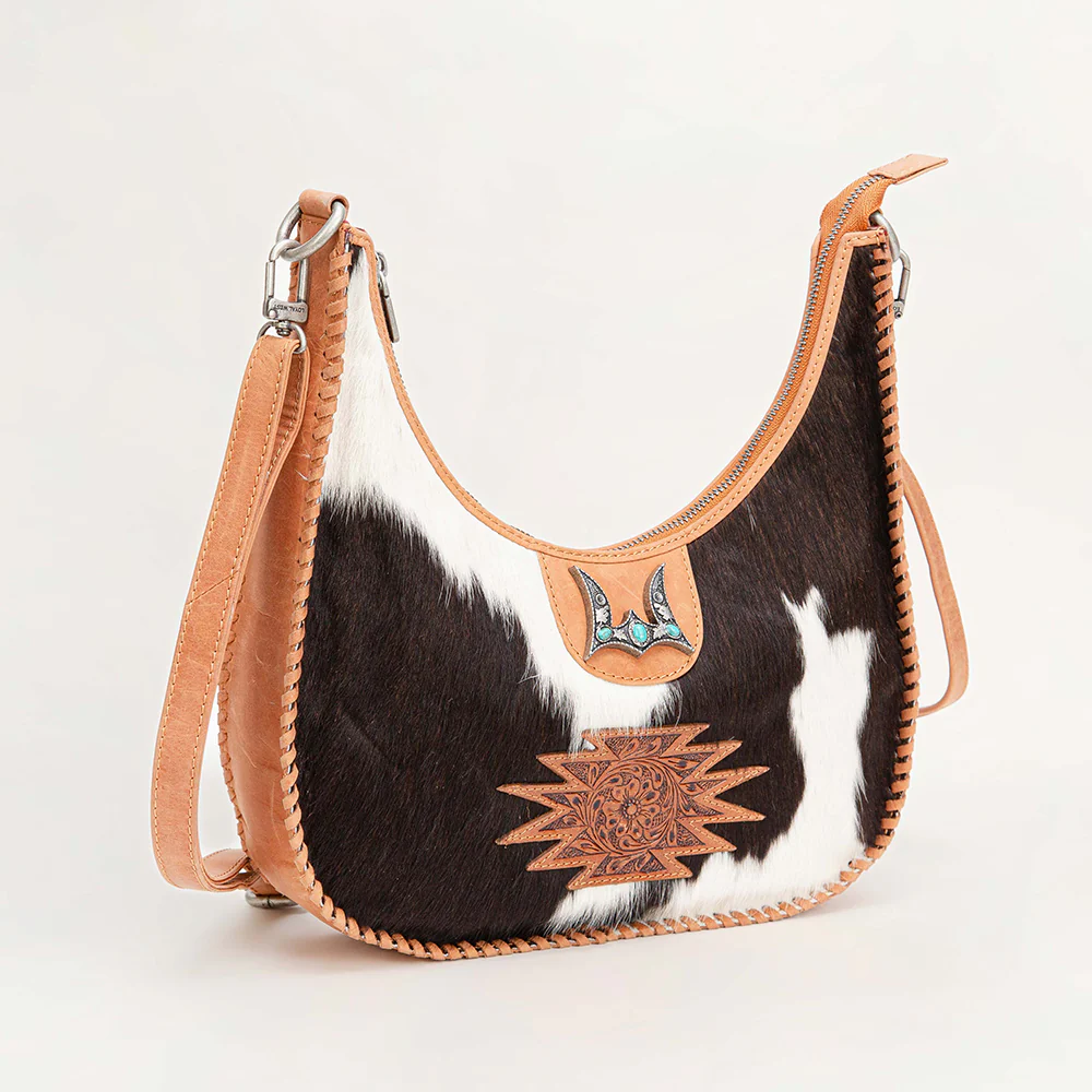 Loyal West Desert Desire large bag with adjustable tan leather shoulder strap on white background