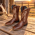 Myra Salvage Oesle Brown Leather Cowboy Boots